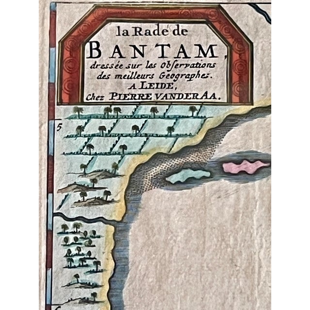 Antique map 'La rade de Bantam' known otherwise as The roadstead of Bantam by the Dutch cartographer Pieter van der Aa....