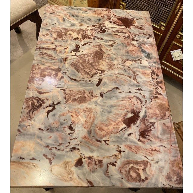 Maison Jansen, Louis XVI Center Table, Marble, Giltwood, France, 20th C. For Sale - Image 4 of 18