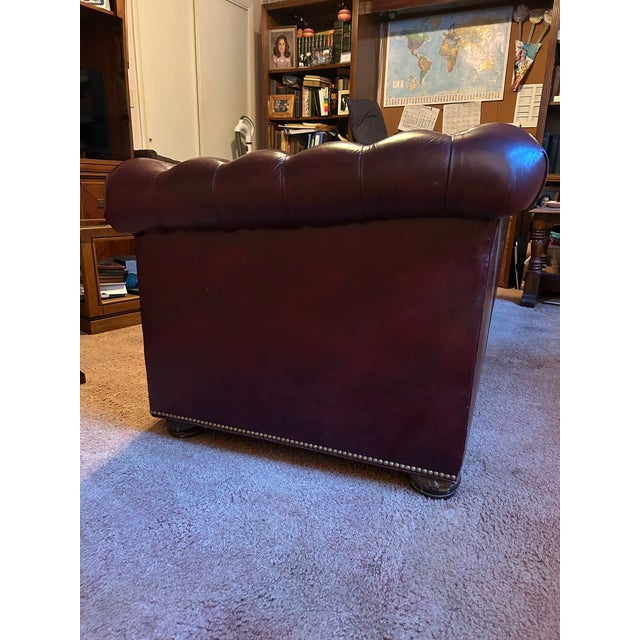 Vintage Chesterfield Style Leather Sofa by Hancock and Moore For Sale In New York - Image 6 of 16