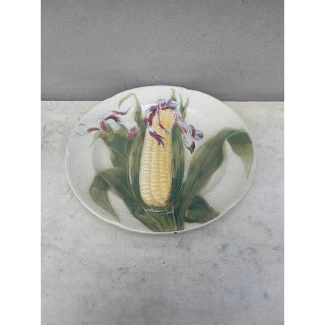 Majolica corn Keller & Guerin Saint Clement Plate.