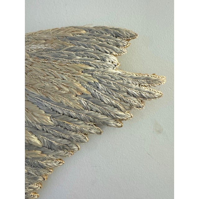 Hollywood Regency 1991 Don Freedman for Interlude Woven Fiber Crane Wall Sculpture For Sale - Image 3 of 7