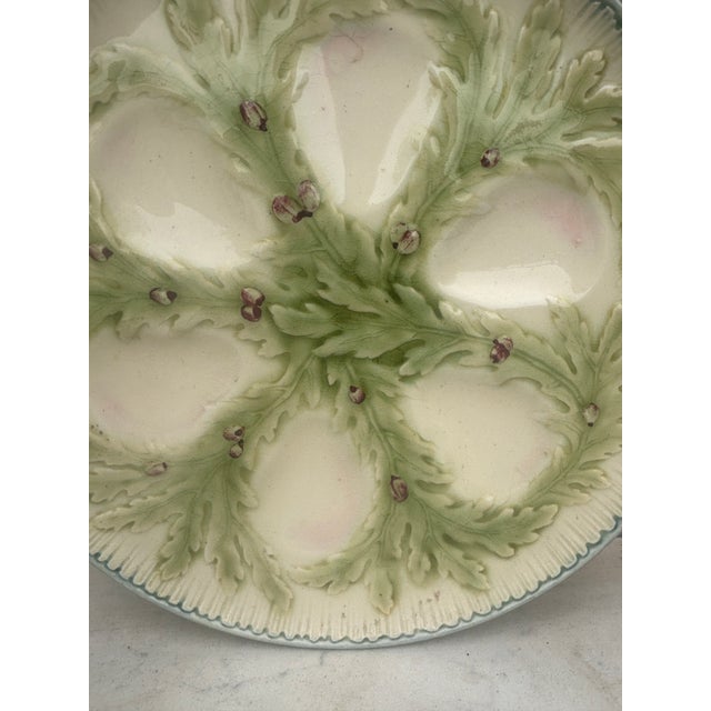 French French Majolica Oyster Plate Choisy-Le-Roi, Circa 1880 For Sale - Image 3 of 5