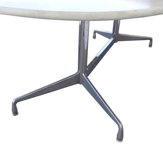 Mid 20th Century Mid 20th Century Eames for Herman Miller Executive Series Marble-Top Chrome Base Table, Attributed For Sale - Image 5 of 8