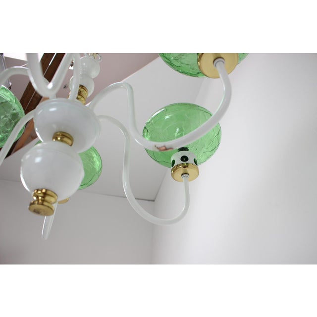 Green Mid-Century Chandelier from Drukov, 1970s For Sale - Image 8 of 14