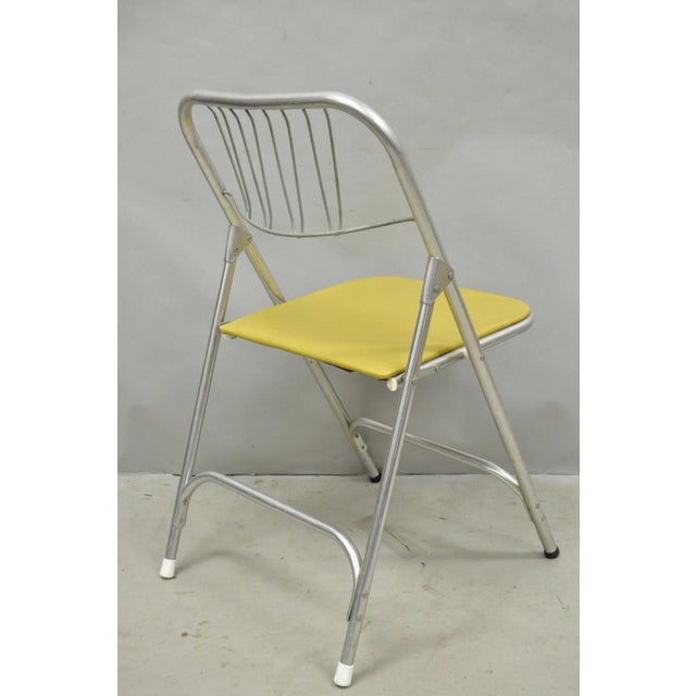 Vintage Mid Century Modern Aluminum Folding Dining Chairs by Airlite - Set of 4 For Sale - Image 16 of 18