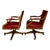 Pair of 1980s Baker Furniture Rolling Executive Chairs in Carved Wood & Burgundy Vinyl Upholstery For Sale - Image 12 of 18