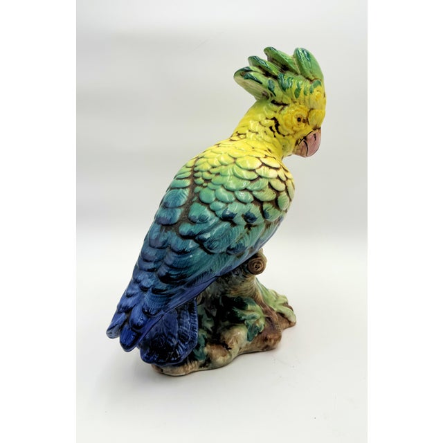 Italian Ceramic Cockatoo Figurine For Sale - Image 4 of 15