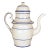 Early 19th Century Castleford-Type White Stoneware Coffeepot, Blue Lined, English Regency For Sale
