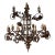 Late 20th Century Large Wrought Iron Chandelier With Leaves For Sale