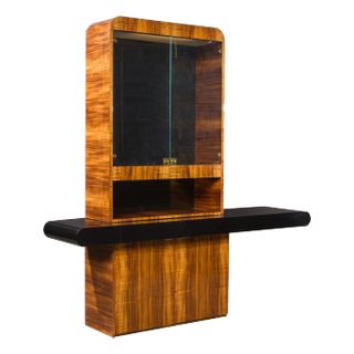 Vladimir Kagan Exotic Wood Illuminated Sideboard Bar Cabinet, c 1970s, Signed For Sale