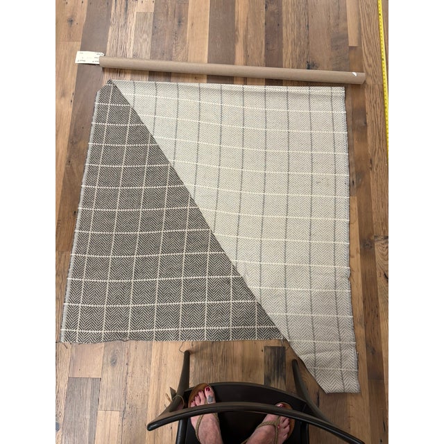 Designer's Guild's "Branette" Modern Check Fabric - 1 Yard + Piece For Sale In West Palm - Image 6 of 10