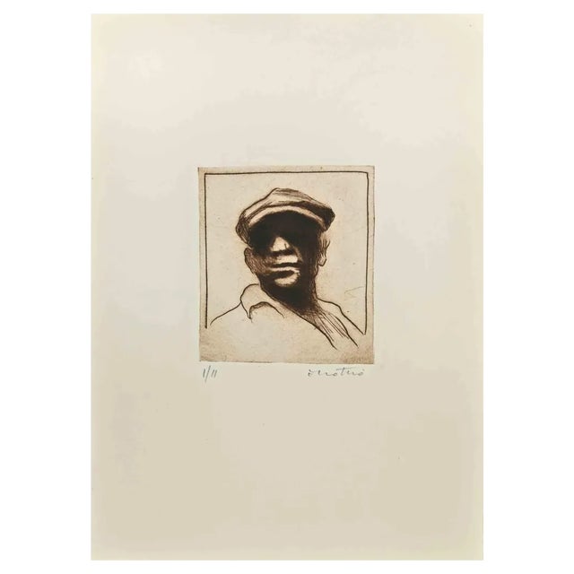 Enotrio Pugliese, The Sicilian, Etching, 1963 For Sale