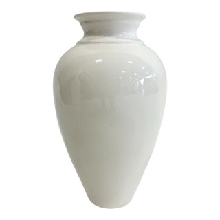 White Ceramic Global Views Vase For Sale