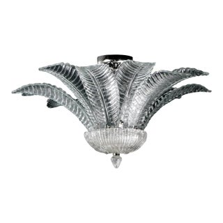 21st Century Italian Fern Murano Glass Flush Mount by Fabio LTD For Sale