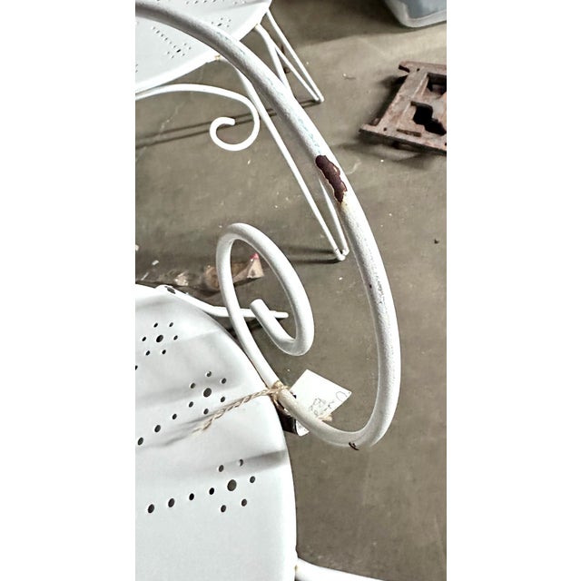 Mid 20th Century Painted Wrought Iron Scrolled Garden Benches, a Pair For Sale - Image 12 of 16