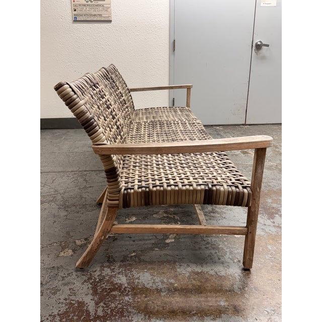 Frontgate Isola Woven Teak Sofa, Outdoor For Sale - Image 4 of 12