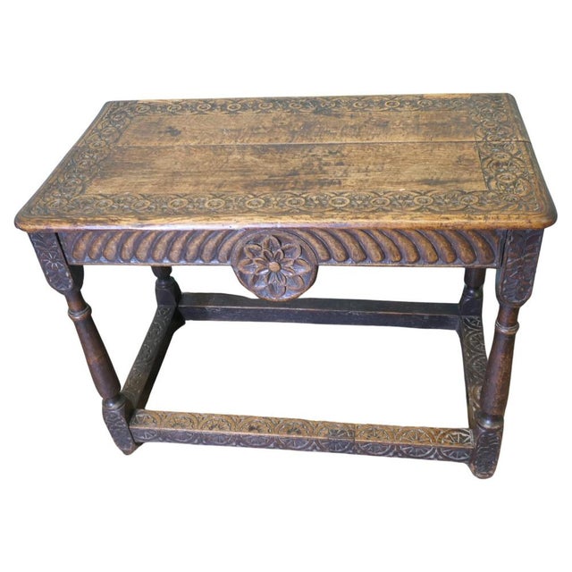 Celtic Carved Oak Occasional Table For Sale - Image 11 of 11
