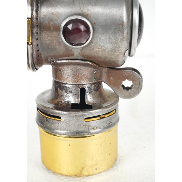 Brass Antique Converted Old Sol Hawthorne Carbide Bicycle Lamp For Sale - Image 8 of 10