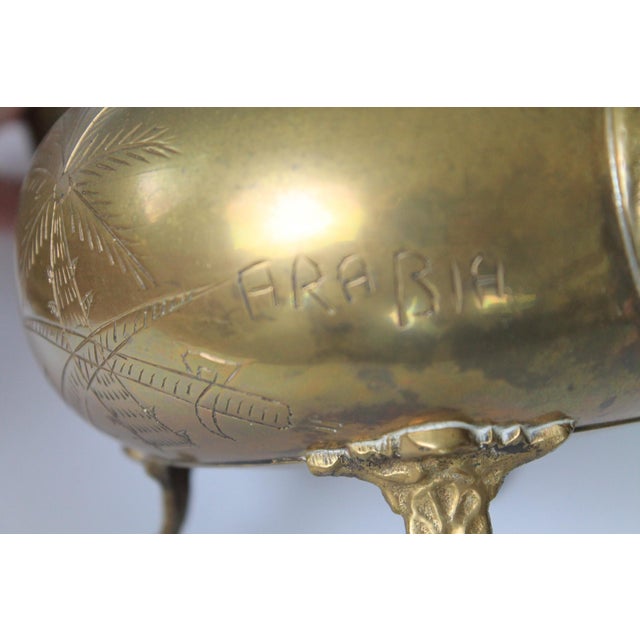 Vintage Middle Eastern Etched Brass Teapot For Sale - Image 10 of 14