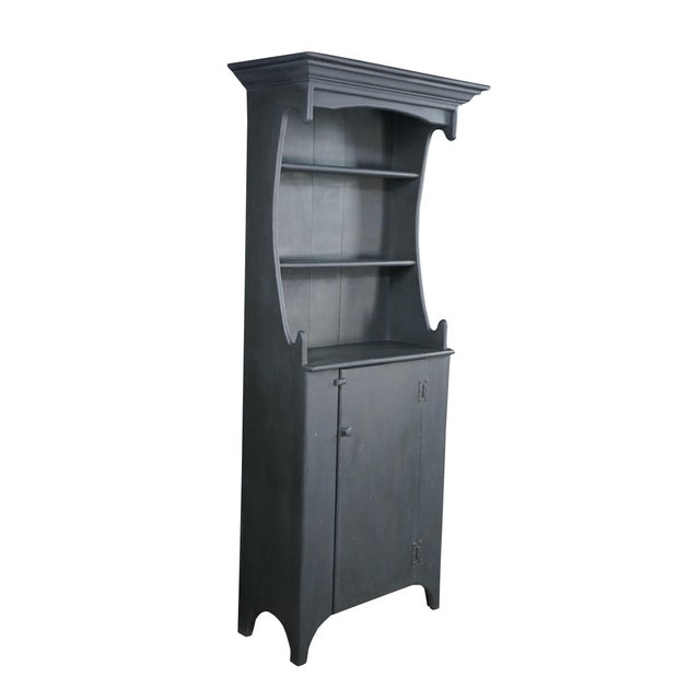 This striking vintage Habersham Plantation primitive step-back cupboard beautifully captures the timeless rustic charm of...