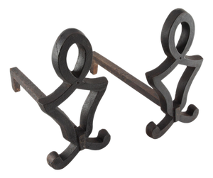 Ironwork for the Hearth: Early 20th C. Wrought Iron Andirons