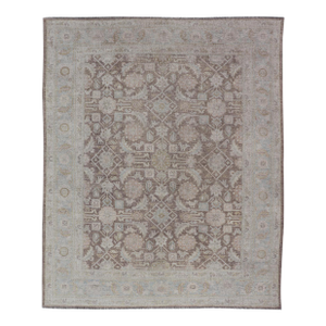Modern Tabriz Design Rug by Keivan Woven Arts in Warm Brown Tones 9'3 X 11'8