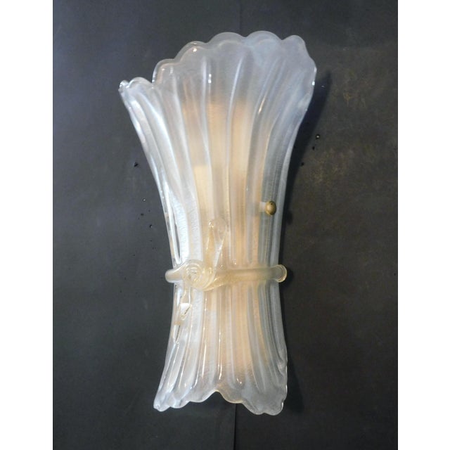 1960s 1960s Frosted Bow Sconces, a Pair For Sale - Image 5 of 11