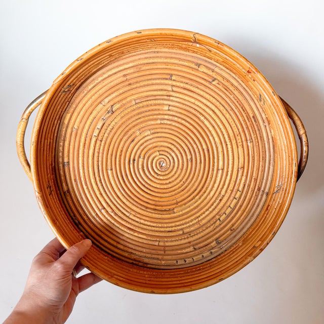 1970's Italian Style Pencil Reed Tray For Sale - Image 11 of 11