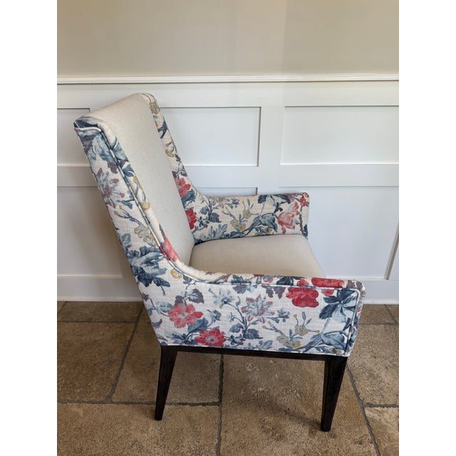Restoration Hardware 2 Leigh Dining Armhairs - Reupholstered Americana For Sale - Image 9 of 10