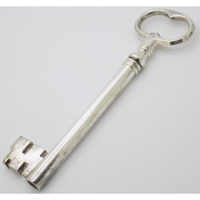 Vintage Italian Handmade Genuine Silver 800 Heavy & Big Gate Key Figurine Statue For Sale - Image 4 of 8