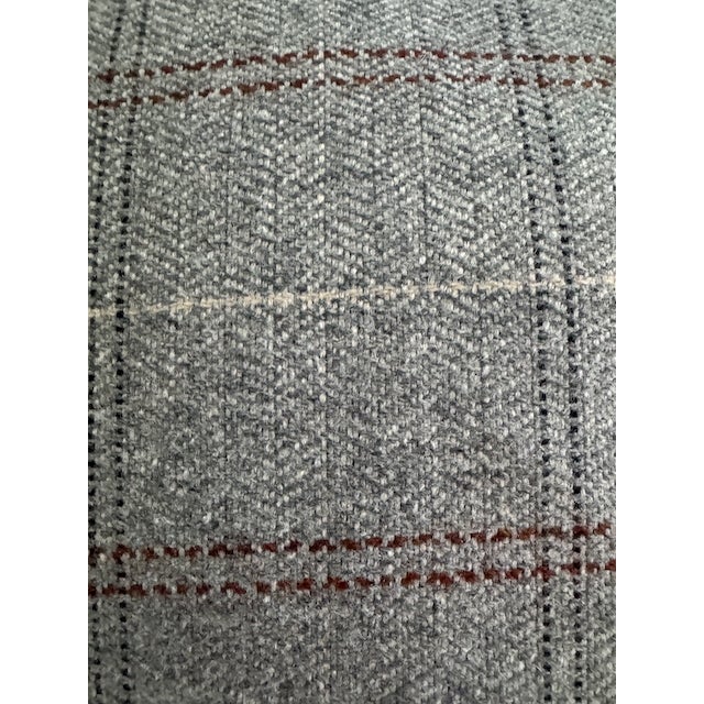 Down filled plaid wool throw pillows. Custom made by Wesley Hall. Brand new, never used. 21"x21" Fabric: Fulton Stone,...