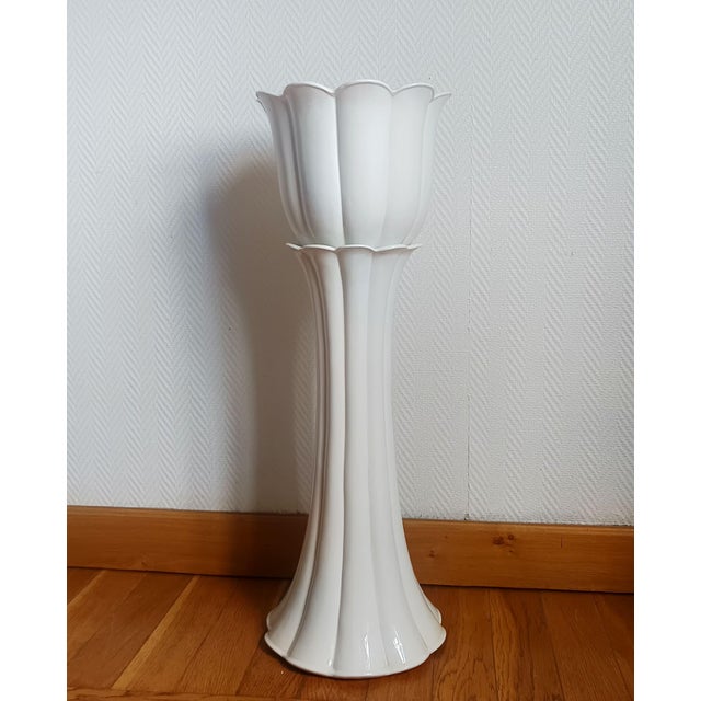 Vintage Italian Earthenware Planter on Stand, 1970s For Sale - Image 4 of 9