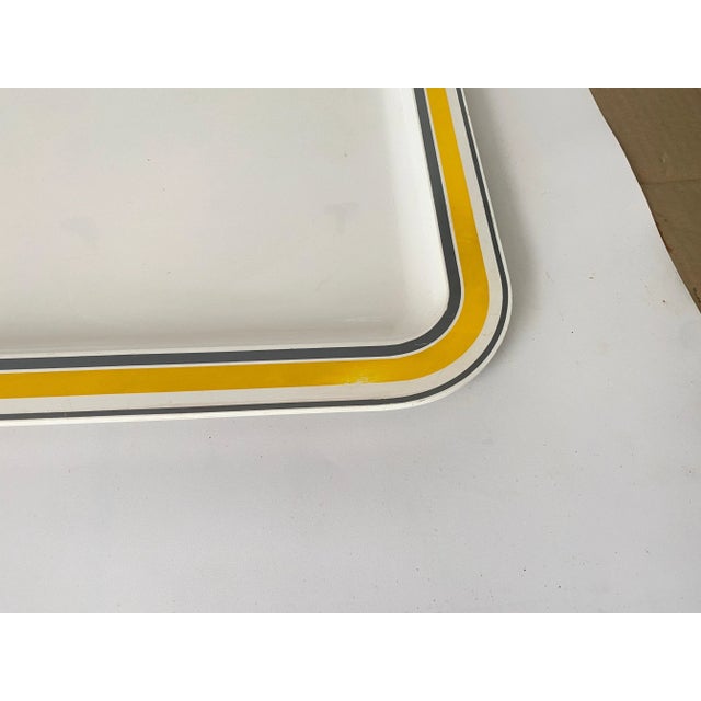 1940s White Yellow and Grey Plastic Tray, France, 1970s For Sale - Image 5 of 10