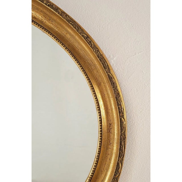 Traditional Vintage Oval Mirror, France Circa 1950 For Sale - Image 3 of 5