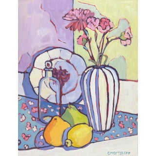 "Signs of Spring" Original Fauvist Floral Still Life Oil Painting by Catherine Martzloff For Sale