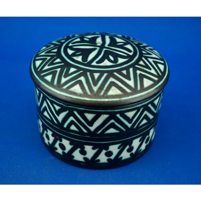 Futurist Lead Glazed Majolica Ceramic Box by Fama Ascoli Piceno, Italy, 1930s For Sale - Image 3 of 18