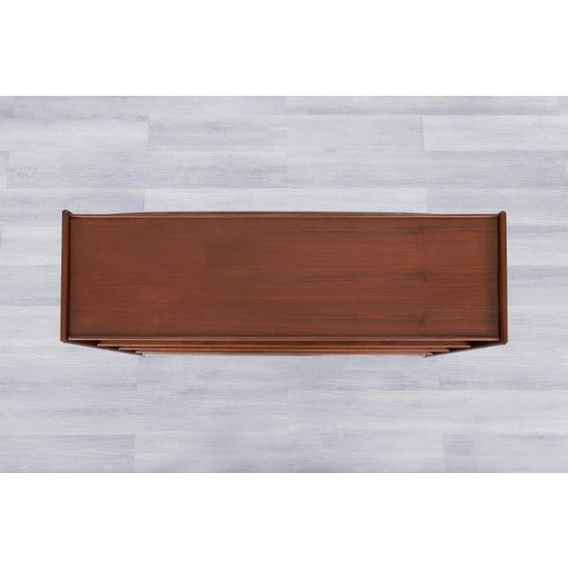 Mid-Century Modern Walnut Drop-Front Dry Bar Cabinet With Shelving For Sale - Image 12 of 13