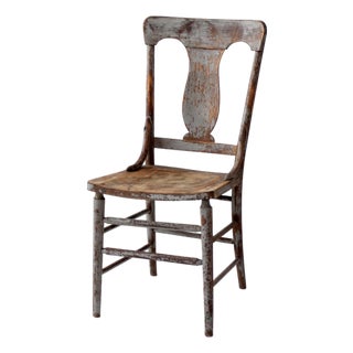 Antique 19th Century Painted Lyre Back Chair For Sale