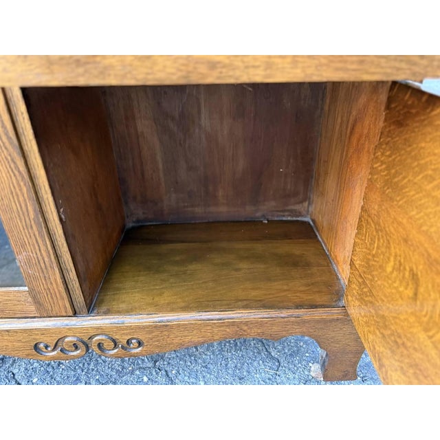 Antique Larkin Style Tiger Oak Side-by-Side Secretary Desk For Sale - Image 14 of 18