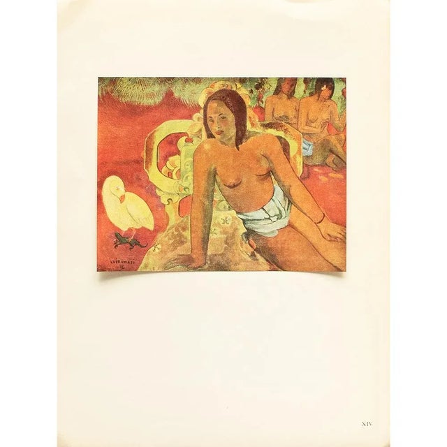 A lovely vintage offset lithograph (print) of painting "Vairumati" by a major 19th-century painter, Paul Gauguin. Comes...