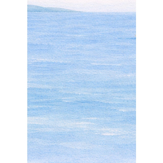 Paint Minimalist Sailboat Seascape Wall Art, Coastal Ocean Landscape Print, Blue Water Nautical Art, 24″ × 36″ For Sale - Image 7 of 9