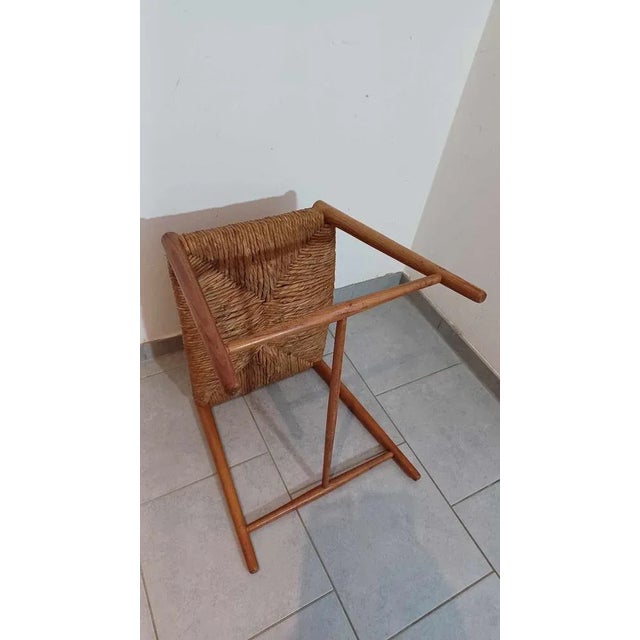 Stool in Straw and Wood, 1960s For Sale - Image 4 of 12