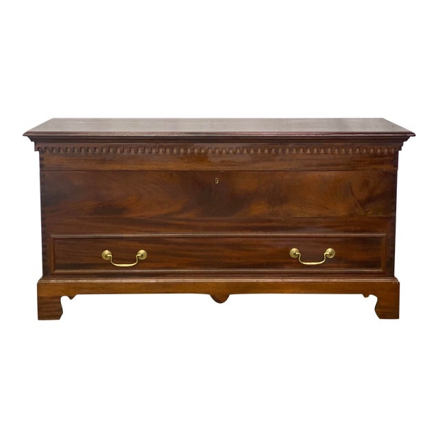 Vintage Mahogany Chippendale Style Cedar Lined Blanket Chest Trunk Chairish