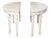 Pair of French Neoclassical Style 1880s Demilune Tables with Carved Décor For Sale