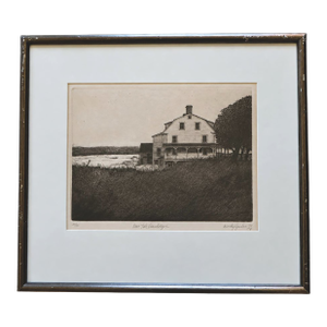 Woody Gruber “Deer Isle Landscape” Signed 1975 Drypoint Etching 49/75