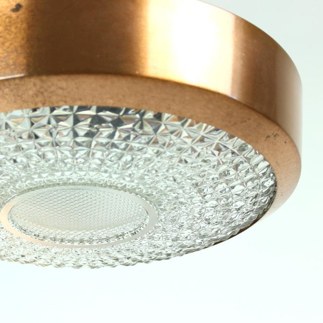 1970s Copper & Glass Ceiling Light, 1970s For Sale - Image 5 of 9
