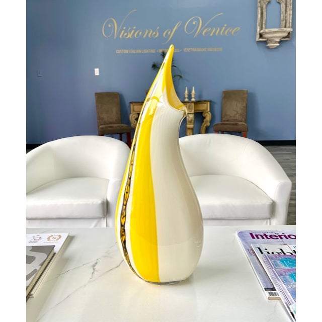 Yellow Murano Glass Contemporary Vase For Sale - Image 8 of 8