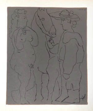 1980s "Picador, Femme et Cheval" (10) Linocuts After Pablo Picasso