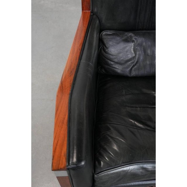 Animal Skin Art Deco Chair in Black Cowhide and Wood by Schuitema For Sale - Image 7 of 16