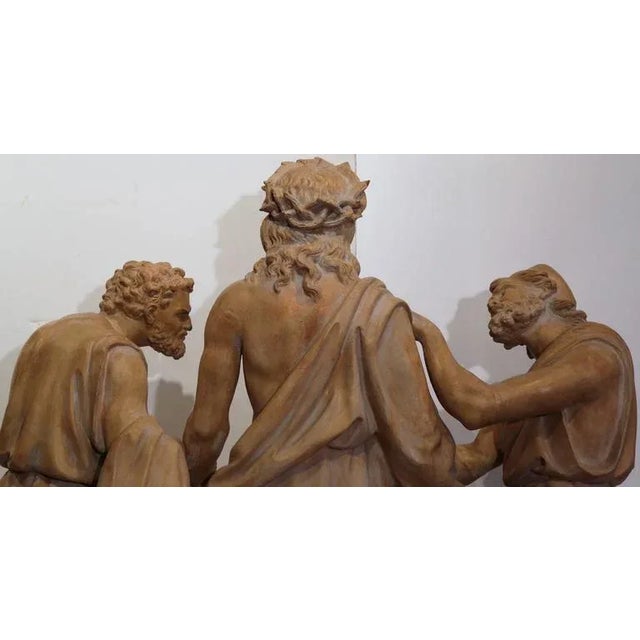 Brown 19th Century French Terracotta “Christ Stripped of His Garments” Sculpture For Sale - Image 8 of 10